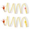 P2Pcs Foldable Cat Tunnel with Bell Feather Mouse Toys Collapsible Indoor Cat Spring Tube with Interactive Toy for Kittens Cats