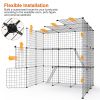 3 Tier Large Cat Cage Enclosure Indoor Cat Playpen Iron Construction Cat House Detachable Cat Crate With 2 Ladders Doors For 1-4 Cats 41.73”L x 41.73”