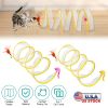 P2Pcs Foldable Cat Tunnel with Bell Feather Mouse Toys Collapsible Indoor Cat Spring Tube with Interactive Toy for Kittens Cats