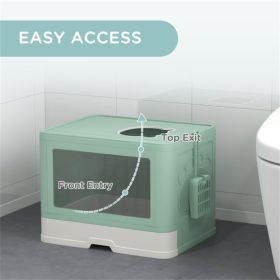 Fully Enclosed Cat Litter Box/Cat Litter Box (Color: as picture)
