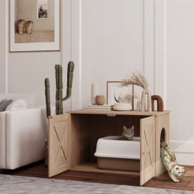 Cat Litter Box, Cat Litter Box Enclosure (Color: as picture)